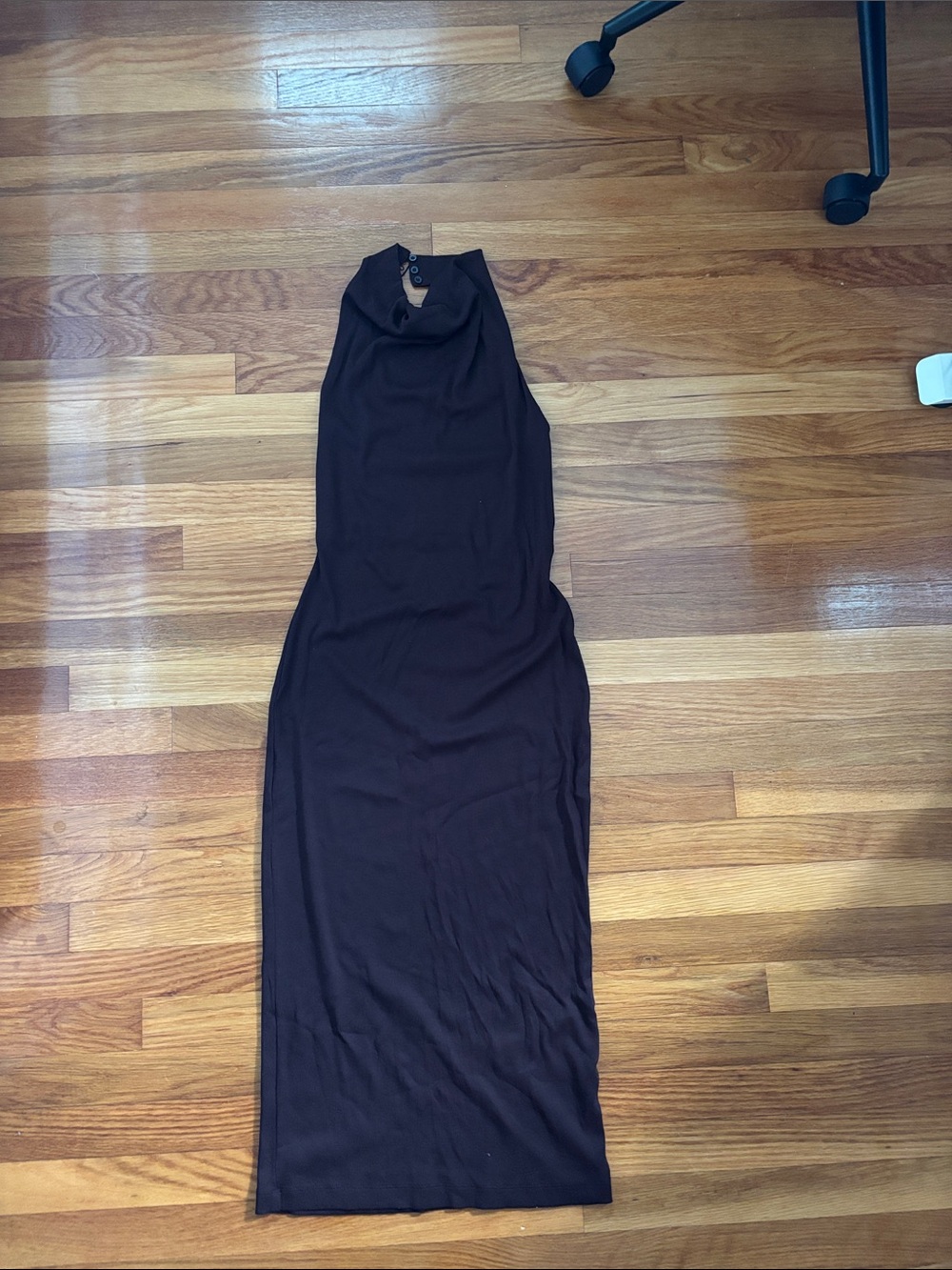 Zara Brown Sleeveless Cowl Neck Maxi Dress